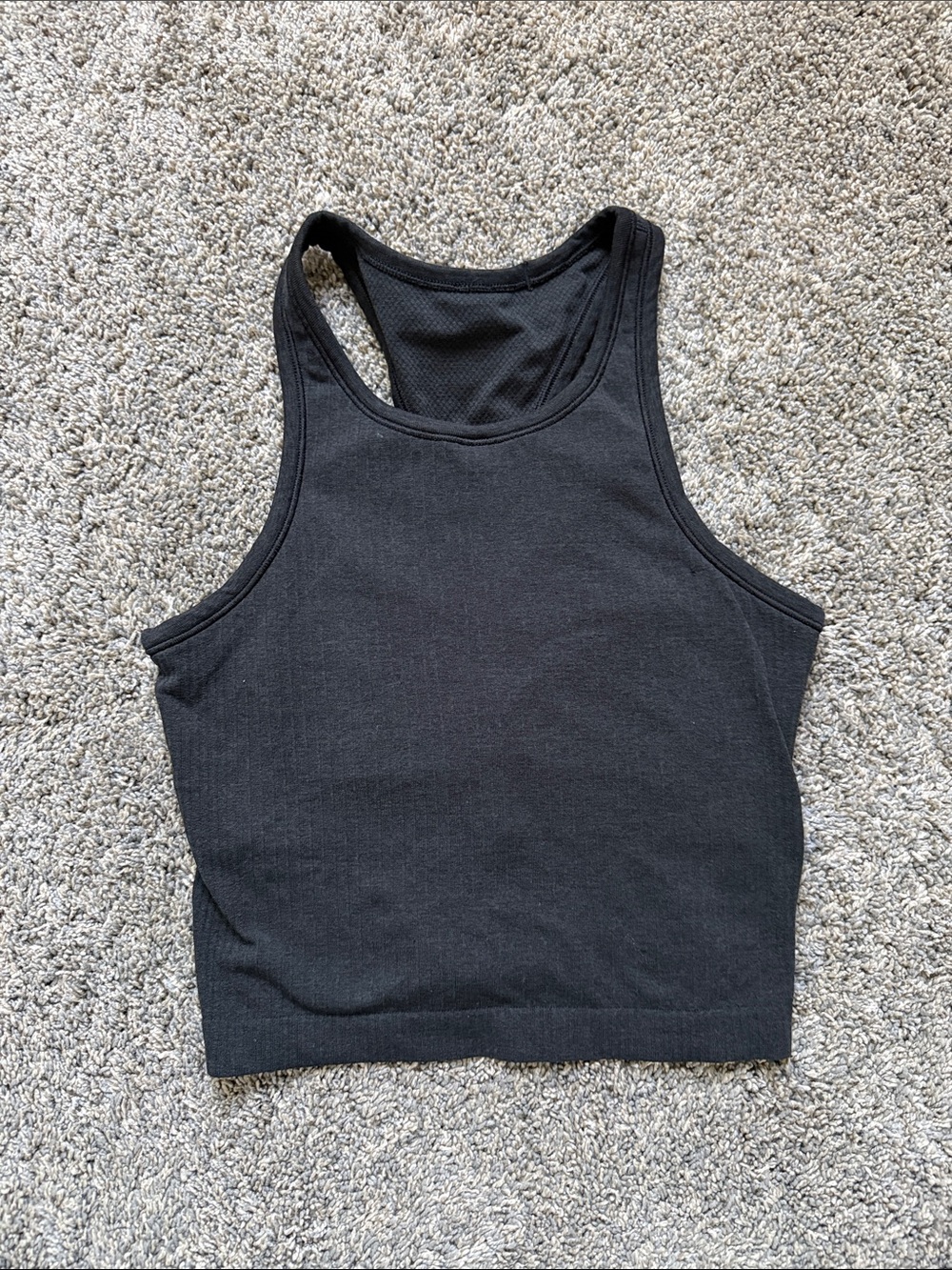 Lululemon Black Racerback Crop Tank Top